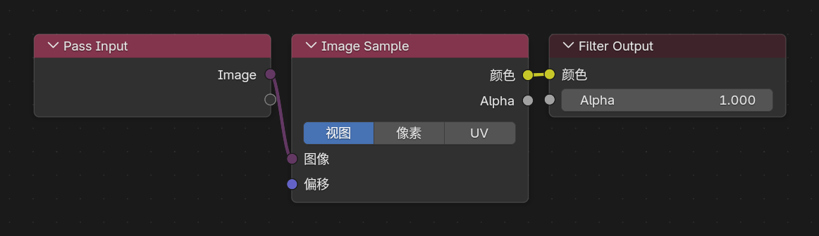 Filter Graph example with viewport and Filter Material nodes